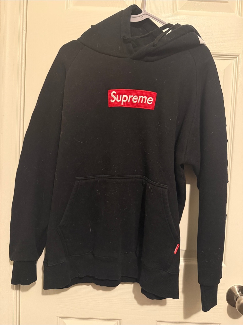 Supreme Black Hoodie with Red Box Logo
